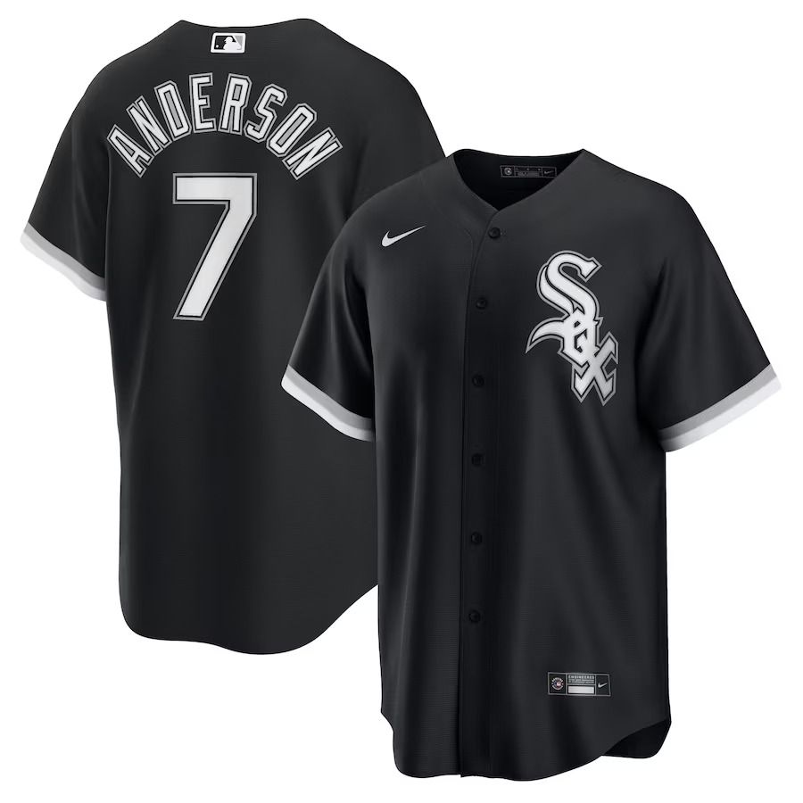 Men Chicago White Sox #7 Tim Anderson Nike Black Alternate Replica Player MLB Jersey